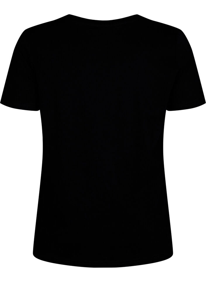 T-shirt i bomuld med print og rund hals , Black W. Heart L., Packshot image number 1