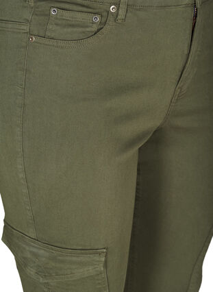 Bomulds bukser med ankellængde, Army green , Packshot image number 2