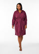 Morgenkåbe med lynlås og hætte, Mørk Bordeaux, Model image number 1
