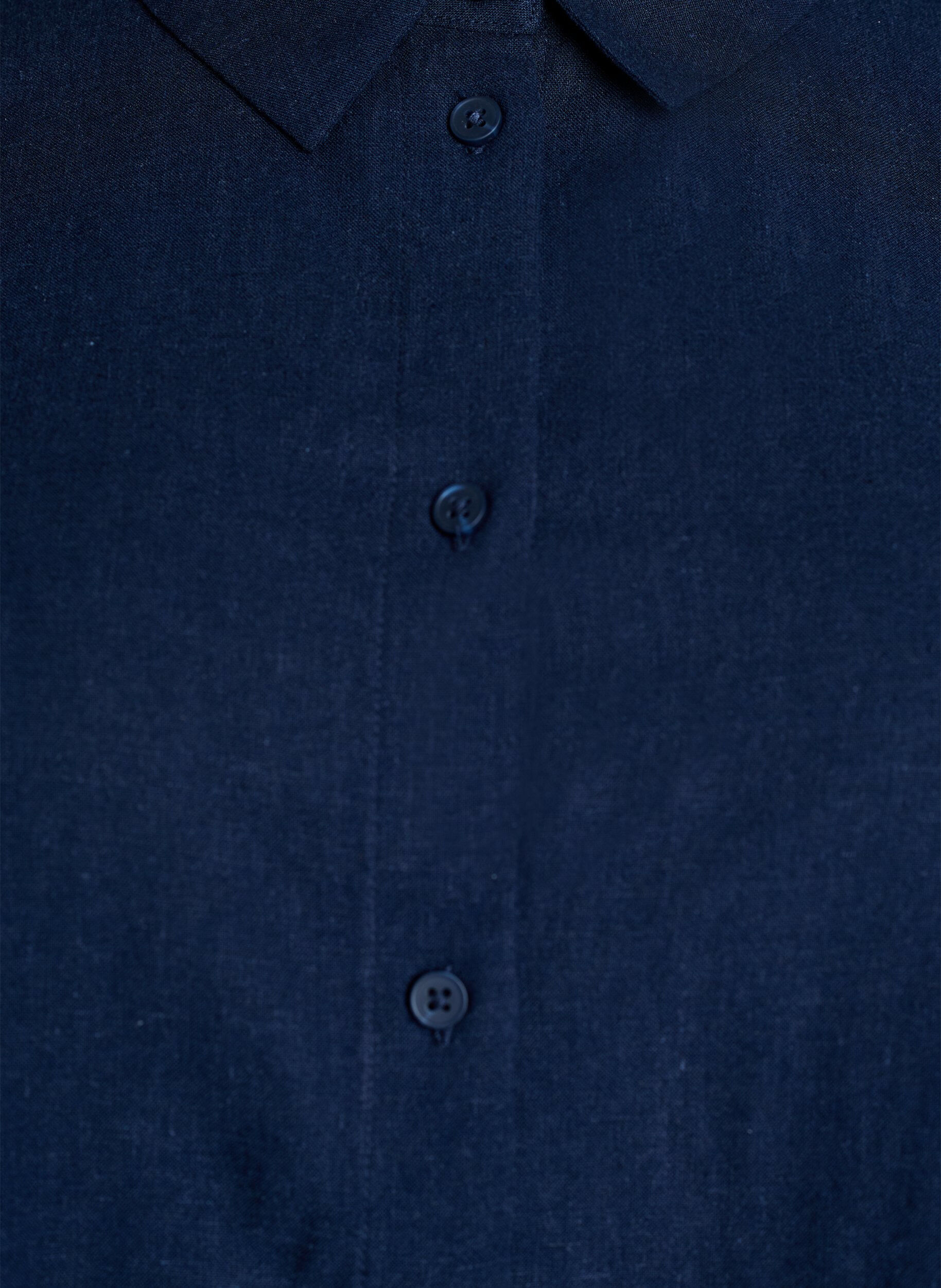 Zizzi Kort&aelig;rmet skjorte i h&oslash;r og viskose, Bl&aring;, Packshot image number 2