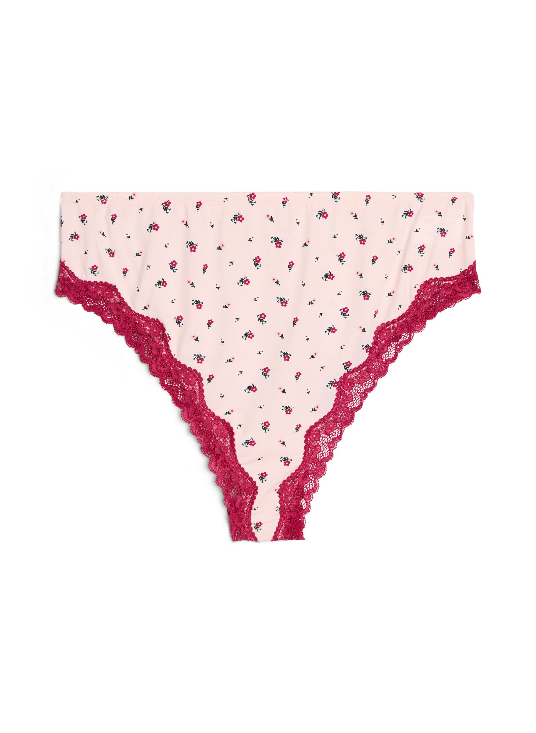 ZizziBrazilian trusse med blomsterprint og blonde, Lyser&oslash;d, Packshot image number 0