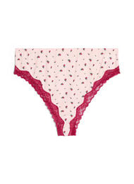Brazilian trusse med blomsterprint og blonde, Lyser&oslash;d