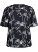 Kort&aelig;rmet bluse med broderet m&oslash;nster, Sort, Packshot image number 0