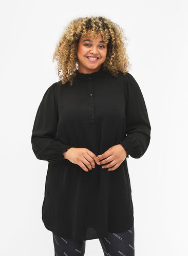 Tunika med smock, Black, Model image number 0