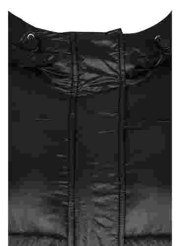 Kort pufferjakke med hætte, Black, Packshot image number 2