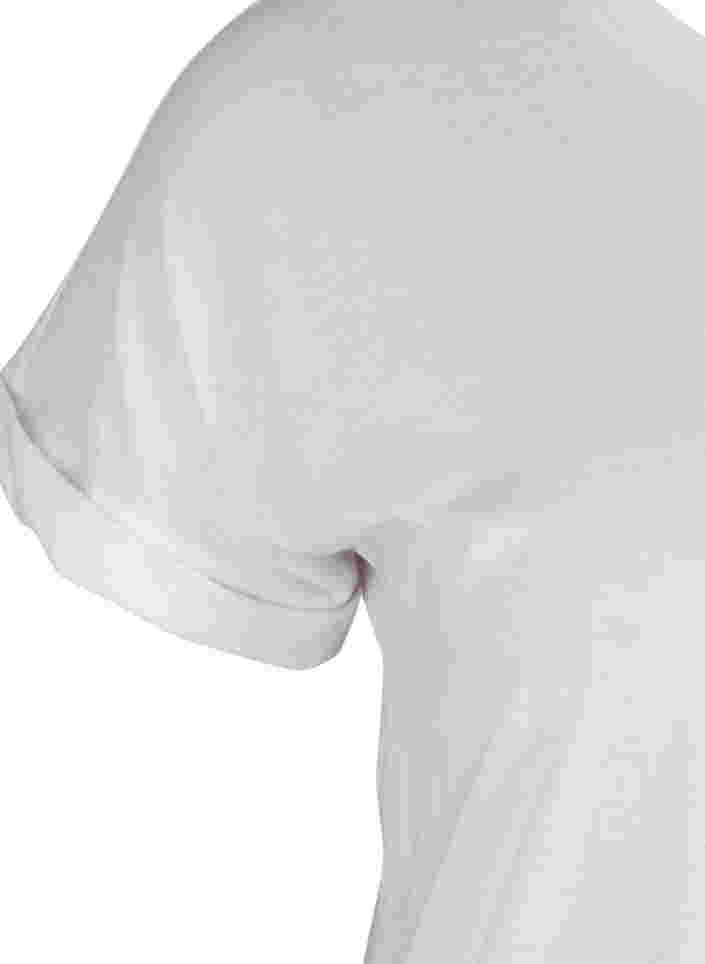 T-shirt i bomuldsmix, Bright White, Packshot image number 2