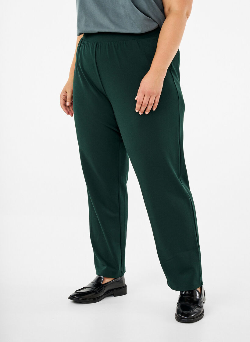 Bukser med straight fit, Gr&oslash;n, Model image number 2