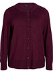 Strikcardigan med rund hals og knapper, R&oslash;d, Packshot image number 0