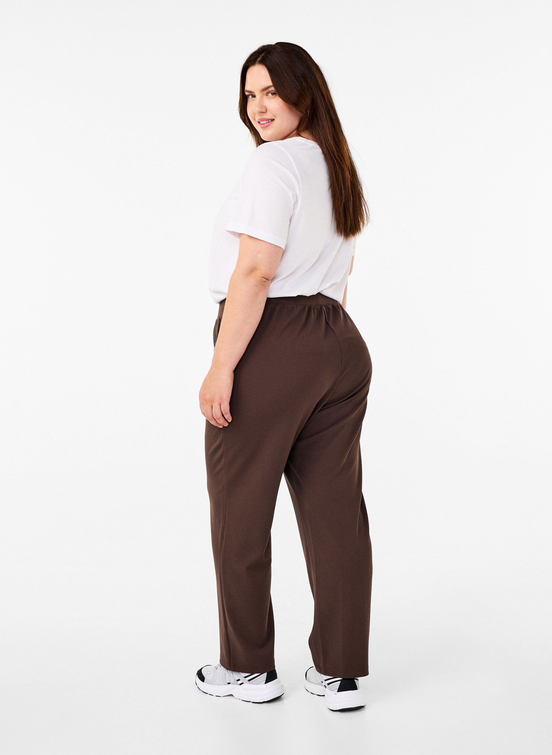 ZizziBukser med straight fit, Brun, Model image number 1