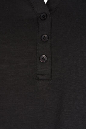 Bluse med 3/4 ærmer, Black, Packshot image number 2