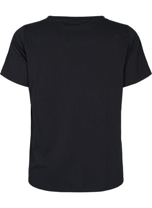 Bomulds t-shirt med tryk og korte ærmer, Black Take The Time, Packshot image number 1