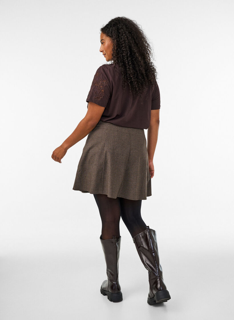 Sm&aring;ternet nederdel med A-form, Brun, Model image number 2