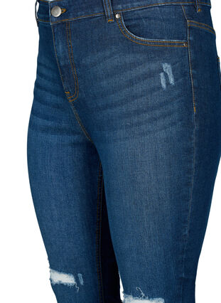 Super slim Amy jeans med slid og høj talje, Dark blue, Packshot image number 2