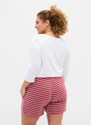 Bomulds shorts med lommer, Apple Butter Stripe, Model image number 0