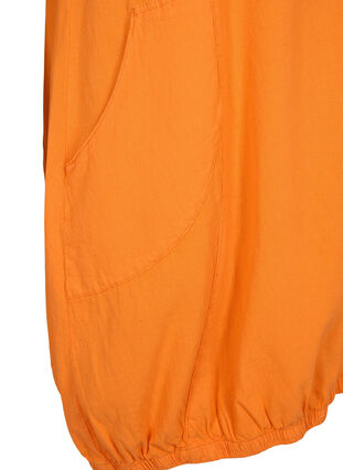 Kortærmet kjole i bomuld, Orange Tiger, Packshot image number 3