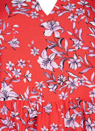 FLASH - Kjole med print og a-snit, Poinsettia Flower, Packshot image number 2