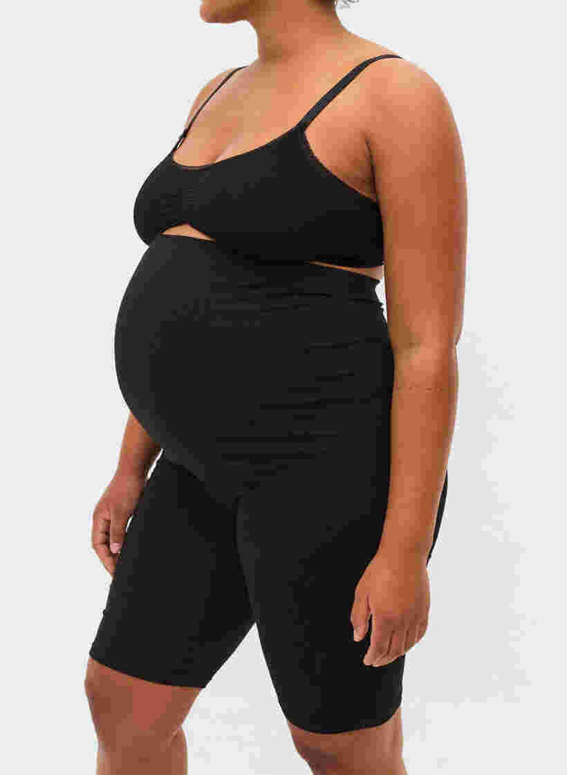 Tætsiddende graviditets shorts, Black, Model image number 3