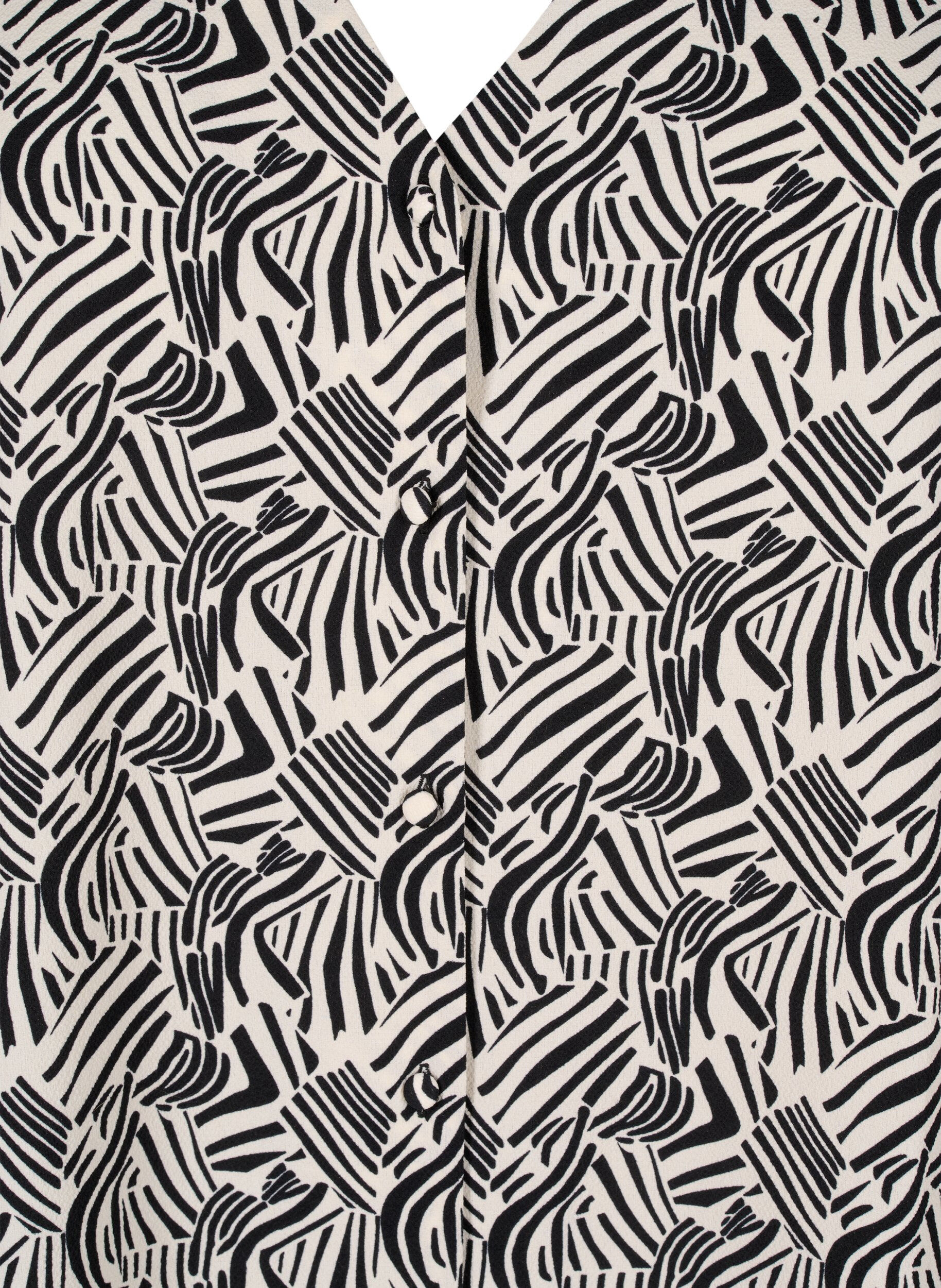 Zizzi Skjortebluse med v-hals og print, Birch Graphic, Packshot image number 2