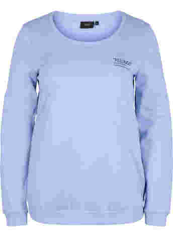 Bomulds sweatshirt med tekstprint