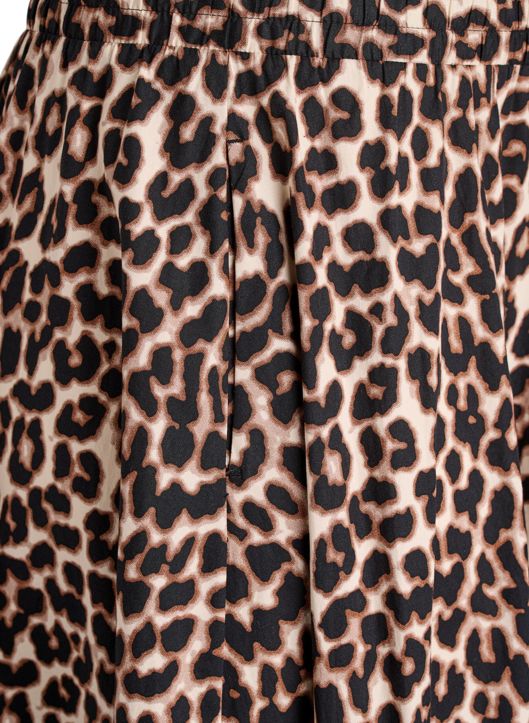 Zizzi Midinederdel med leopardprint og A-form, Brun, Packshot image number 3