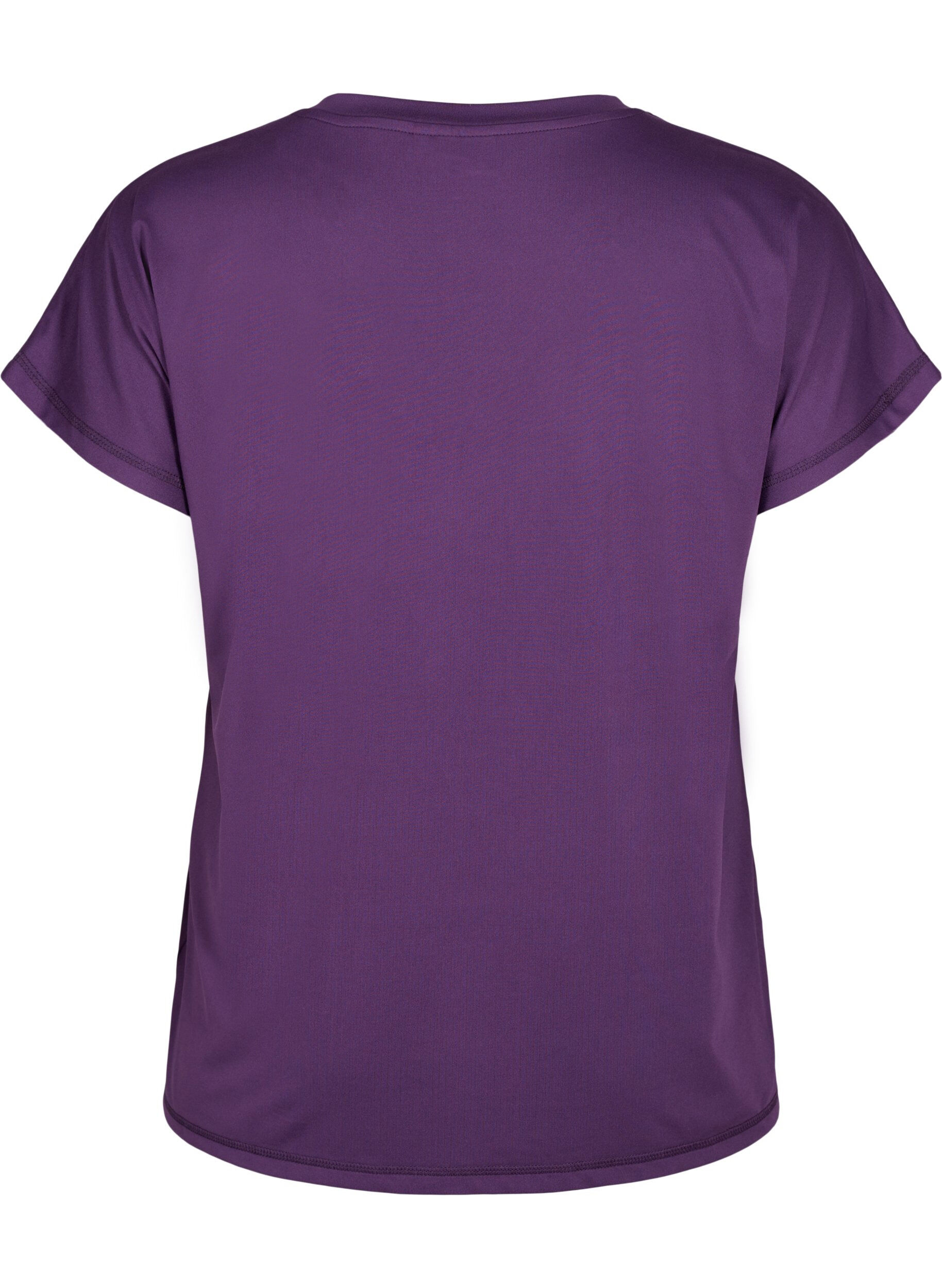 ZizziL&oslash;s tr&aelig;nings t-shirt med v-hals, Lilla, Packshot image number 1