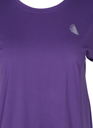 Ensfarvet trænings t-shirt, Heliotrope, Packshot image number 2