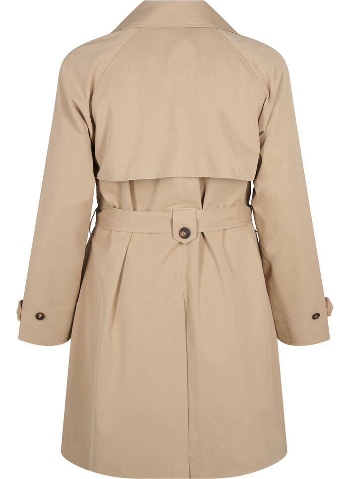 Mellemlang trenchcoat med bælte, Incense, Packshot image number 1