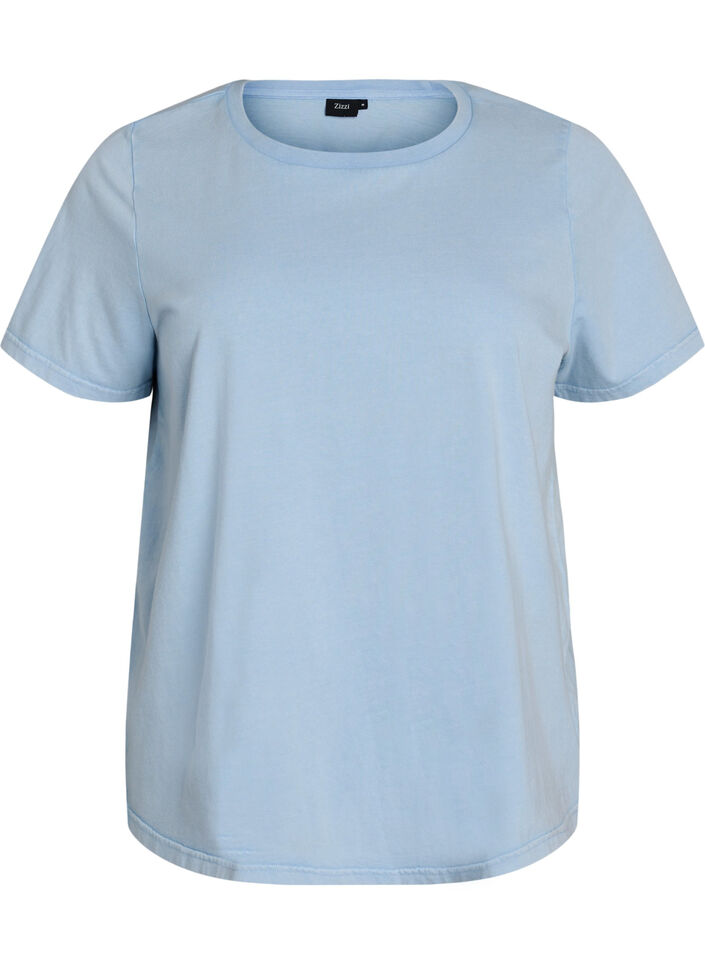 T-shirt i &oslash;kologisk bomuld med grafisk udtryk, Bl&aring;, Packshot image number 0