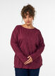 Jerseybluse med b&oslash;lget struktur, R&oslash;d, Model image number 0