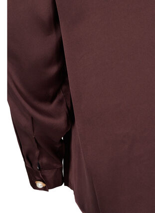 Skjortebluse med rund halsudskæring, Fudge, Packshot image number 3