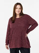 Lang&aelig;rmet bluse med struktur, M&oslash;rk Bordeaux, Model image number 0