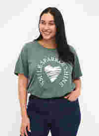 FLASH - T-shirt med motiv, Balsam Green, Model