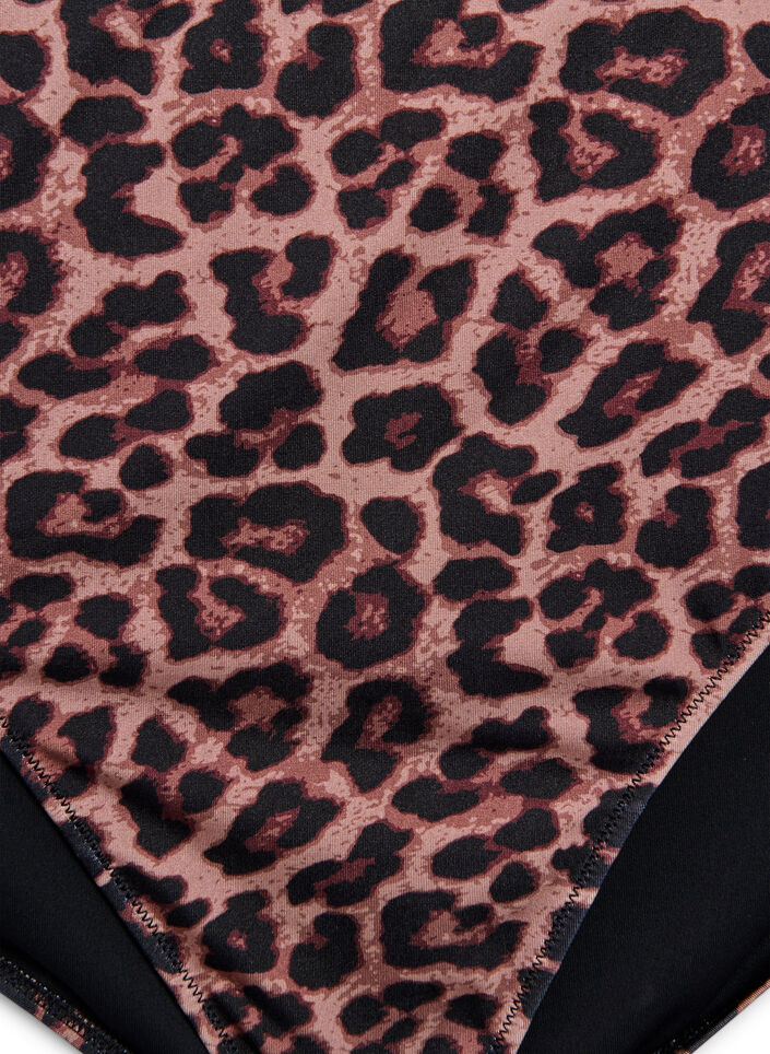 Leopard bikiniunderdel med h&oslash;j talje, Brun, Packshot image number 2