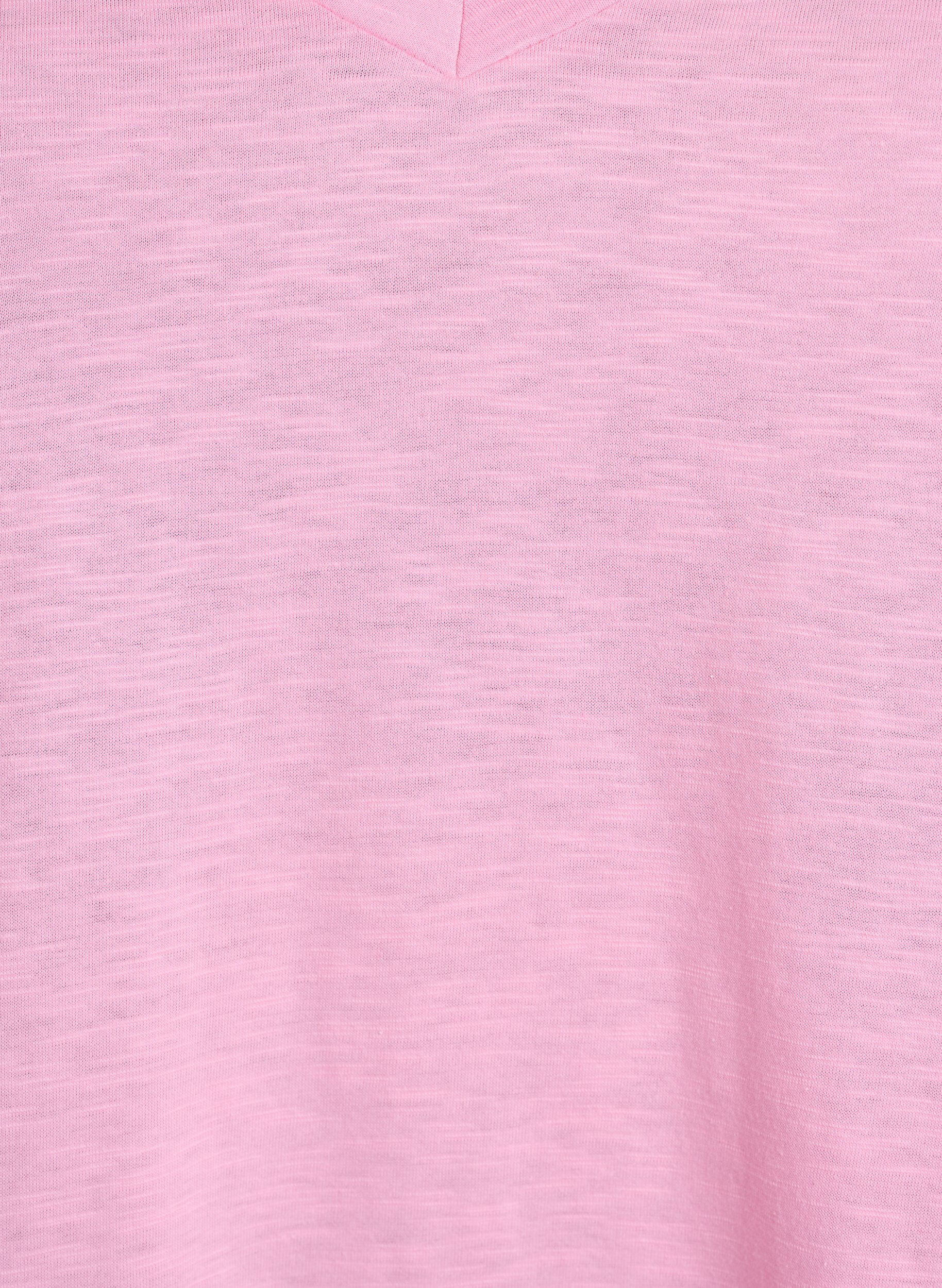 ZizziKort&aelig;rmet basis t-shirt med v-hals, Lyser&oslash;d, Packshot image number 2