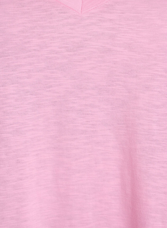 Kort&aelig;rmet basis t-shirt med v-hals, Lyser&oslash;d, Packshot image number 2
