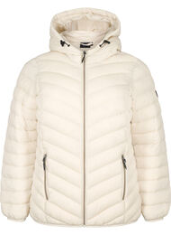 Letv&aelig;gts jakke med h&aelig;tte, Beige