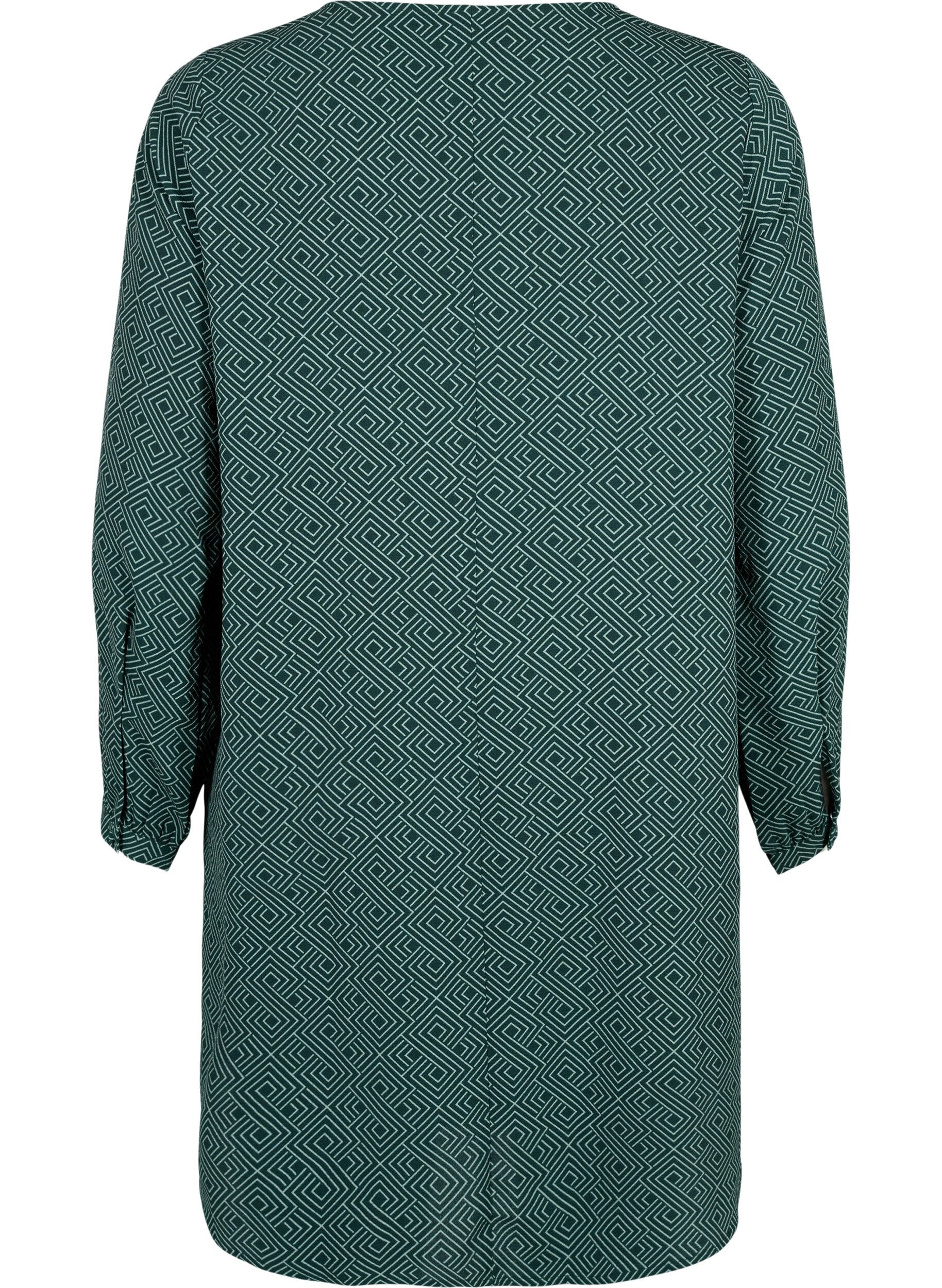 Zizzi V-hals kjole med print, Scarab Graphic AOP, Packshot image number 1