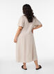 Midikjole i h&oslash;r og viskose med fl&aelig;se&aelig;rmer, Beige, Model image number 1