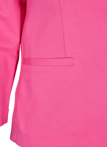 Enkel blazer med knaplukning, Shocking Pink, Packshot image number 3