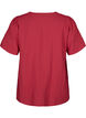 Viskosebluse med korte ærmer og broderi, Rød, Packshot image number 1