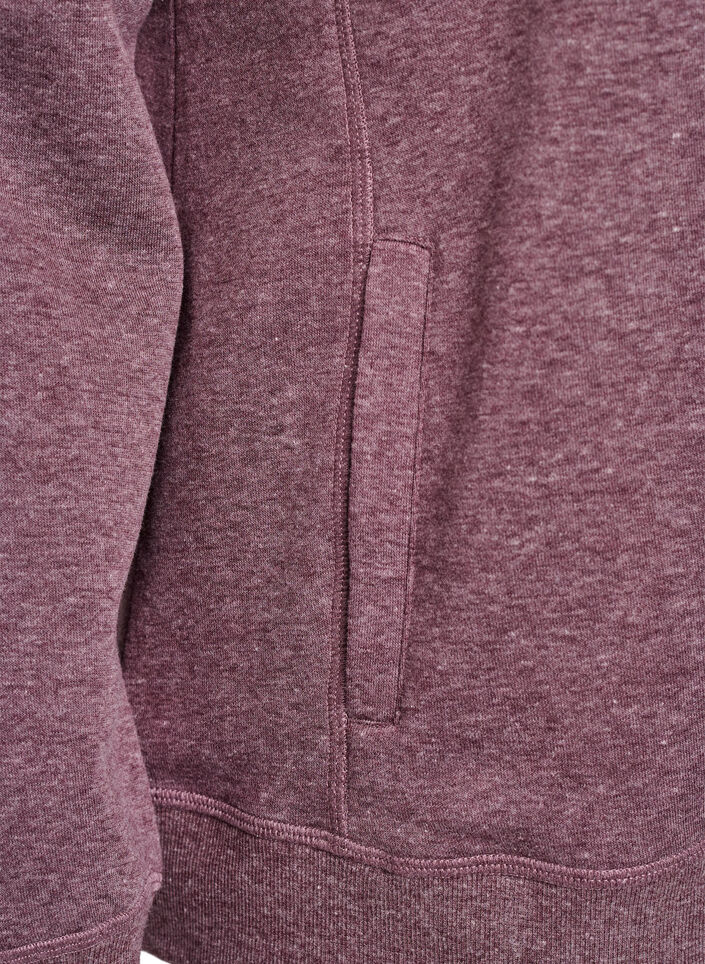 Sweatshirt med h&oslash;j krave og lommer, R&oslash;d, Packshot image number 3