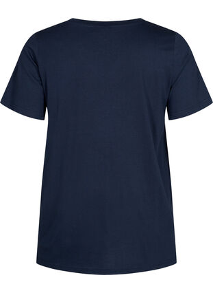 Kortærmet t-shirt med a-shape, Navy Blazer, Packshot image number 1