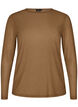 Meshbluse med lange &aelig;rmer, Brun, Packshot image number 0
