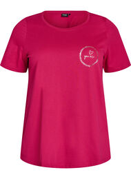 T-shirt med motiv, R&oslash;d
