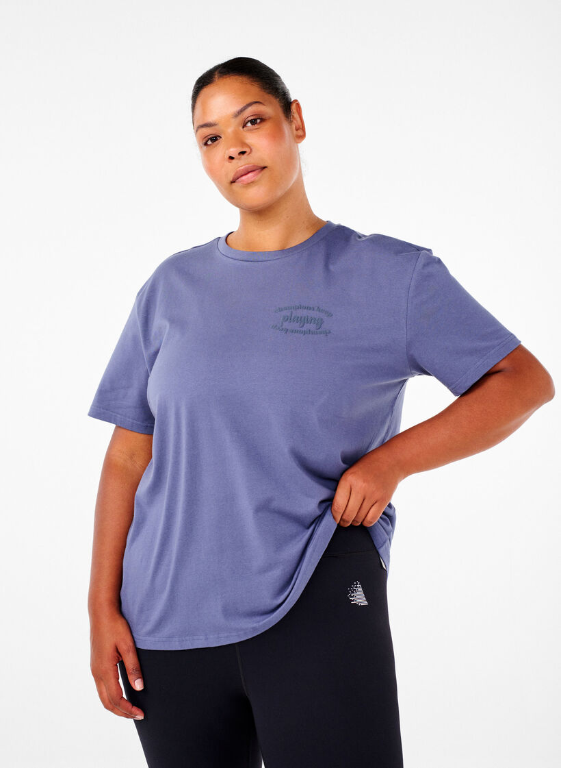Sporty t-shirt i &oslash;kologisk bomuld, , Model image number 0