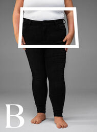 Super slim jeans med høj talje, Black, Model