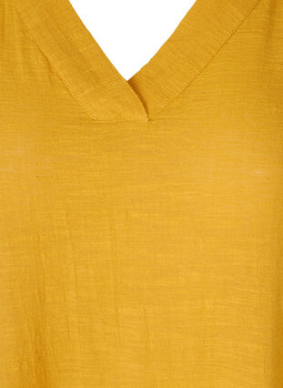 Kortærmet tunika i bomuld, Golden Yellow, Packshot image number 2