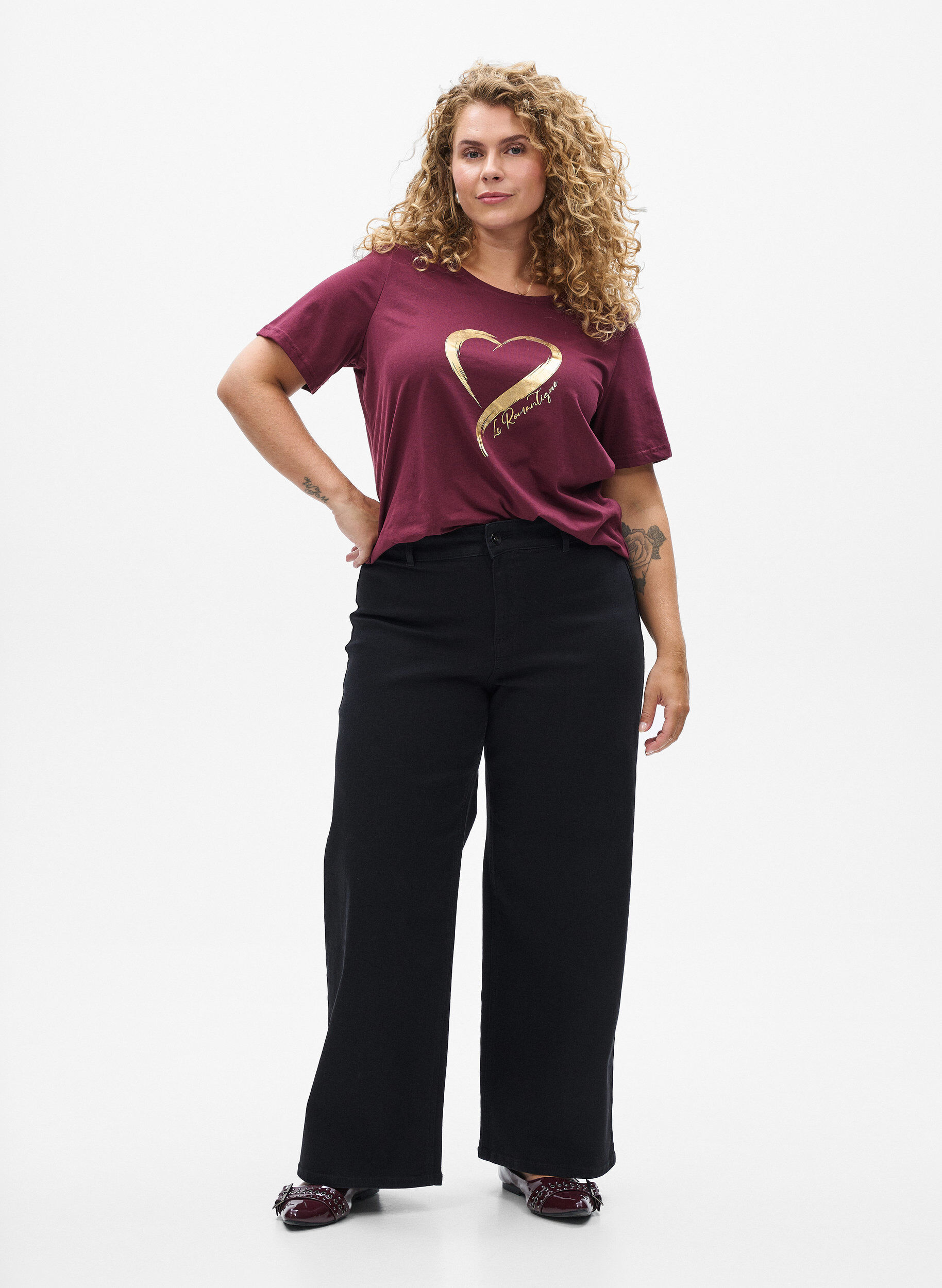 Zizzi FLASH - T-shirt med motiv., R&oslash;d, Model image number 1