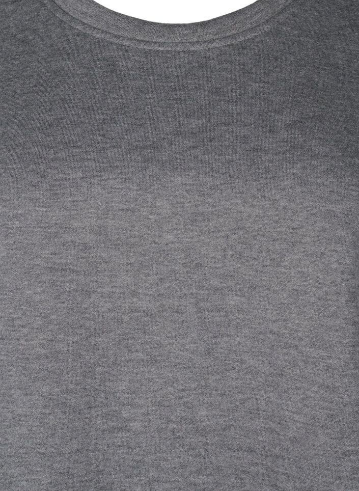 Sweatshirt med kontrastsyninger, Medium Grey Mél, Packshot image number 2