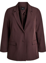 Klassisk blazer med knaplukning, Brun